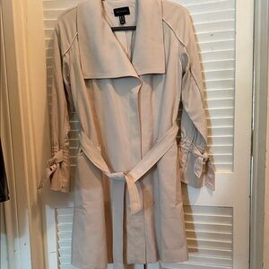 H by Halston Beige Trench Coat with Belt NWOT